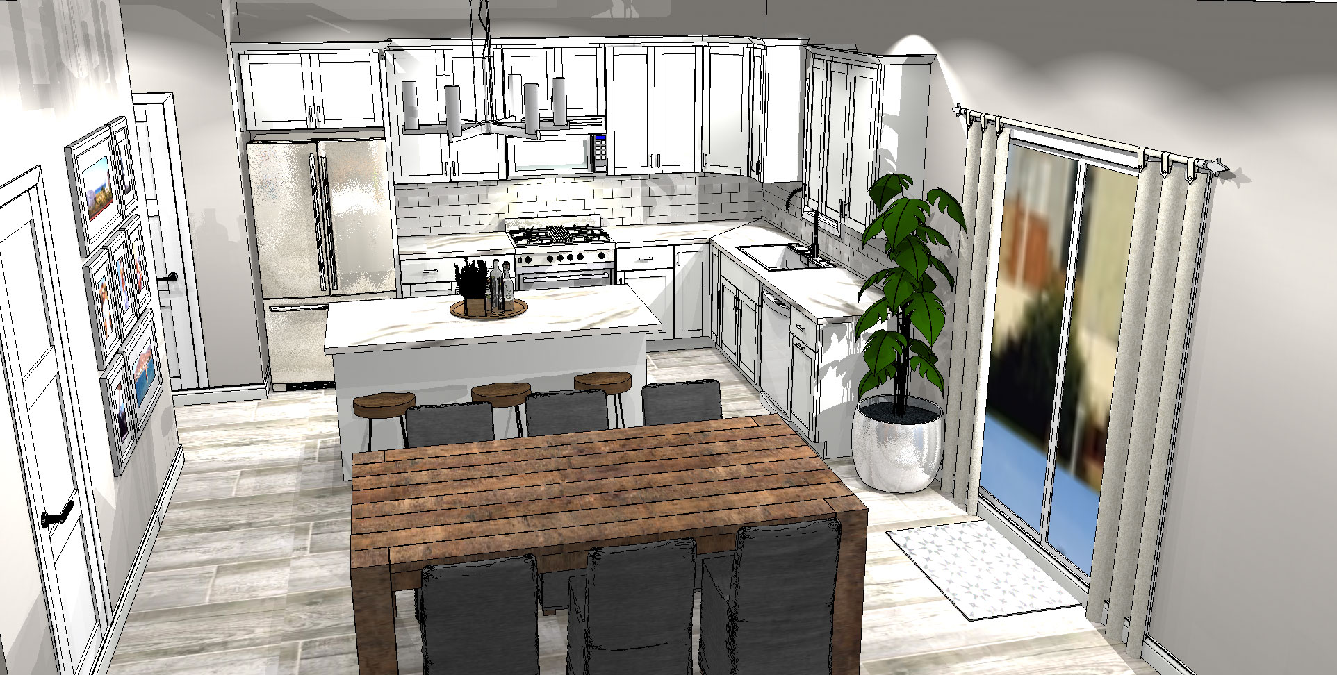 3D model of a home interior