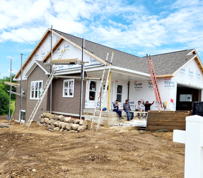 Exterior photo of a home under construction