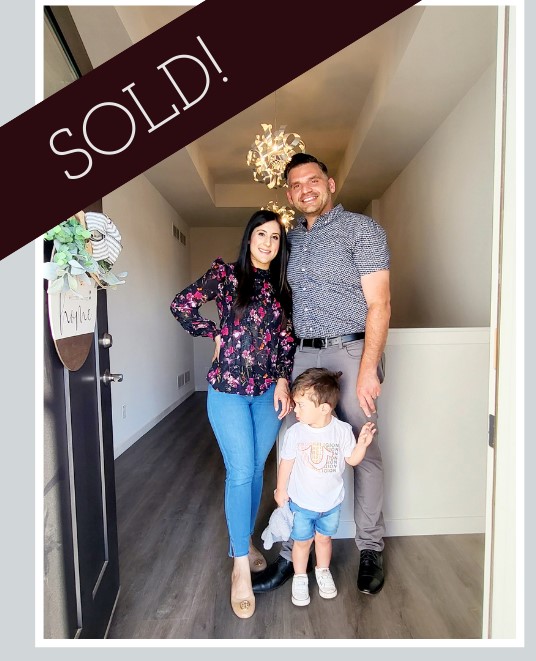 Family inside a newly sold home